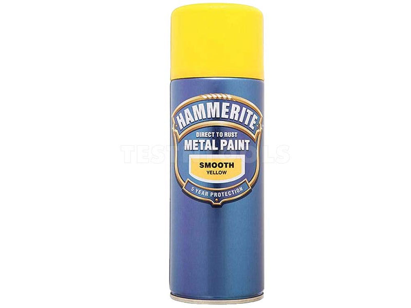 Hammerite Direct To Rust Metal Paint Aerosol Smooth Yellow 400ml PAIS-040Y