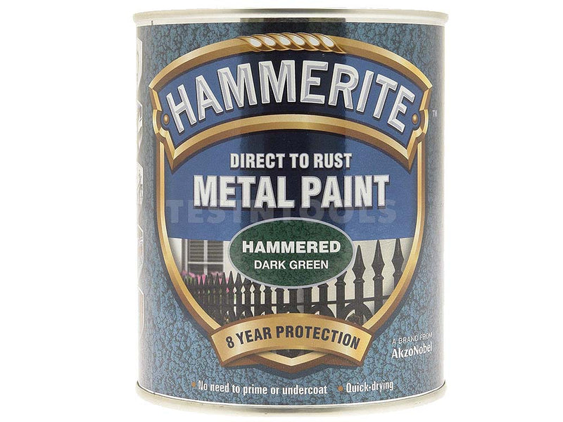 Hammerite Direct To Rust Metal Paint Hammered Finish Dark Green 750ml PAIH-075DG