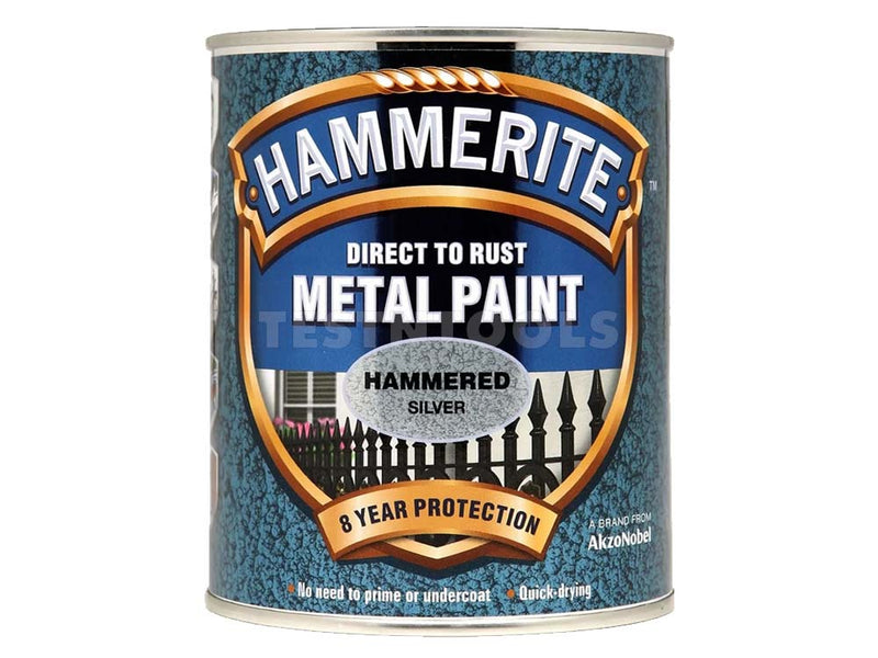 Hammerite Direct To Rust Metal Paint Hammered Finish Silver 250ml PAIH-025S