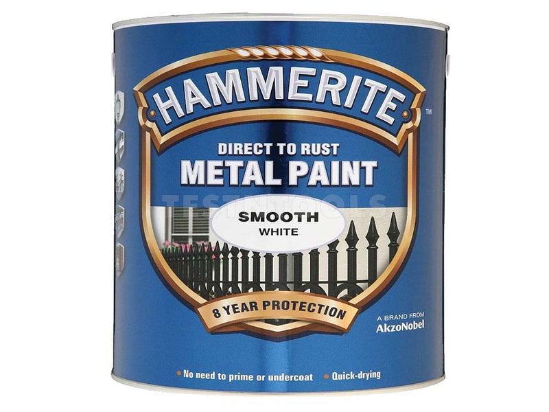Hammerite Direct To Rust Metal Paint Smooth White 2.5litre PAIS-2.5W