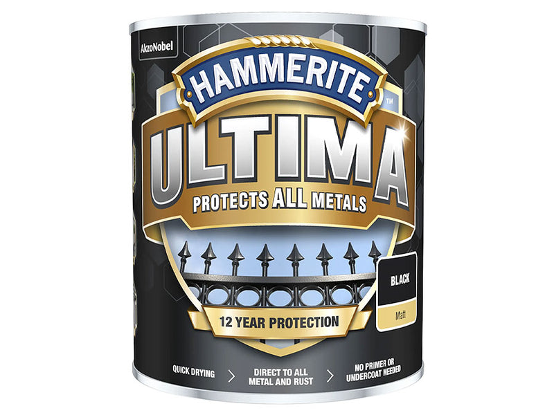 Hammerite Ultima Metal Matt Black 750ml PAIUM-075B