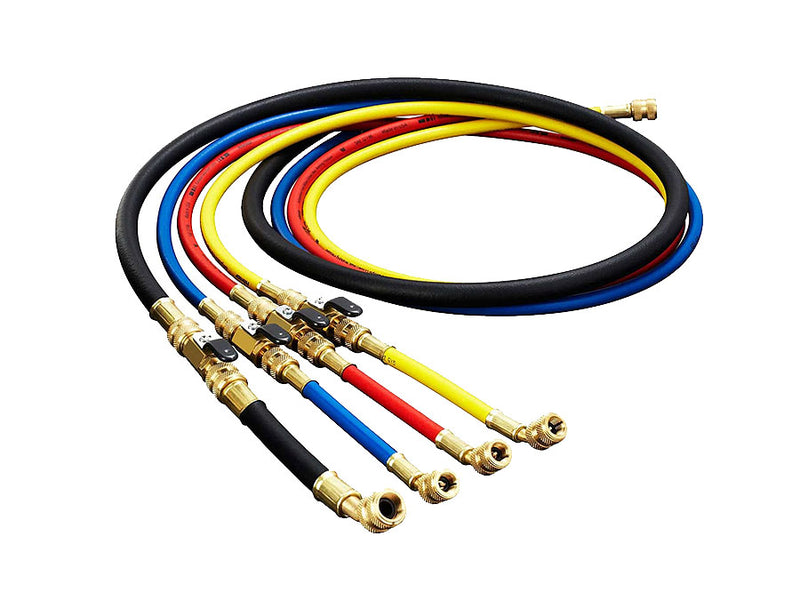 Hilmor Refrigeration Hoses with Ball Valve Adapters 1/4" x 60" HIL-1839143