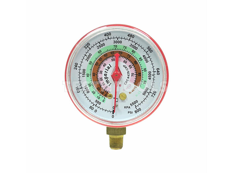 Imperial High Pressure Gauge For R22, R407c, R410a Red IMP-429CKP