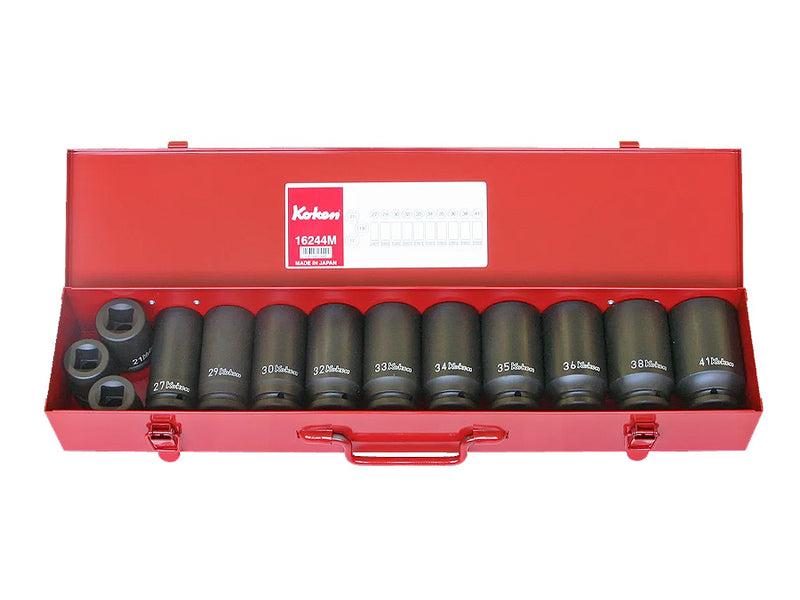 Koken Deep Impact Socket Set 3/4" Drive 27mm - 41mm 6PT 13 Piece 16244M-6P