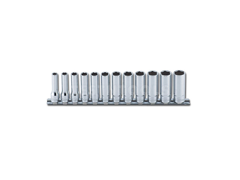 Koken Deep Socket Set On Rail 3/8" Drive 8mm - 19mm 6PT 12 Piece RS3300M/12