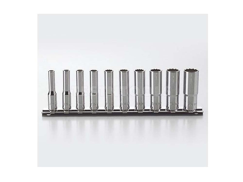 Koken Deep Socket Set On Rail Aerospace 1/4" Drive 3/16" - 9/16" 12PT 10 Pieces RSAS2305A/10