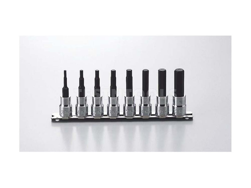 Koken Hex Bit Socket Set On Rail 3/8" Drive 3mm - 12mm 8 Piece RS3010M/8-L62