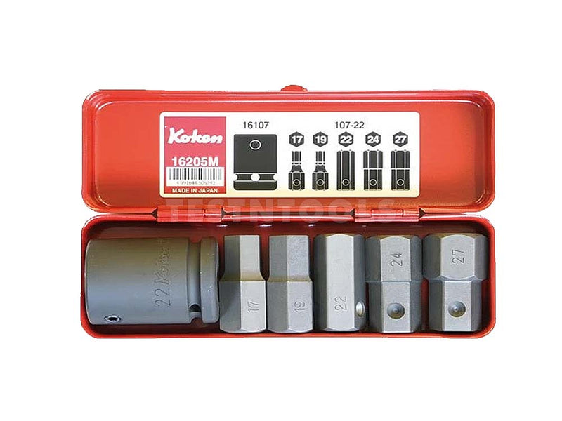 Koken Impact Hex Bit Socket Set 3/4" Drive 17mm - 27mm 6 Piece 16205M