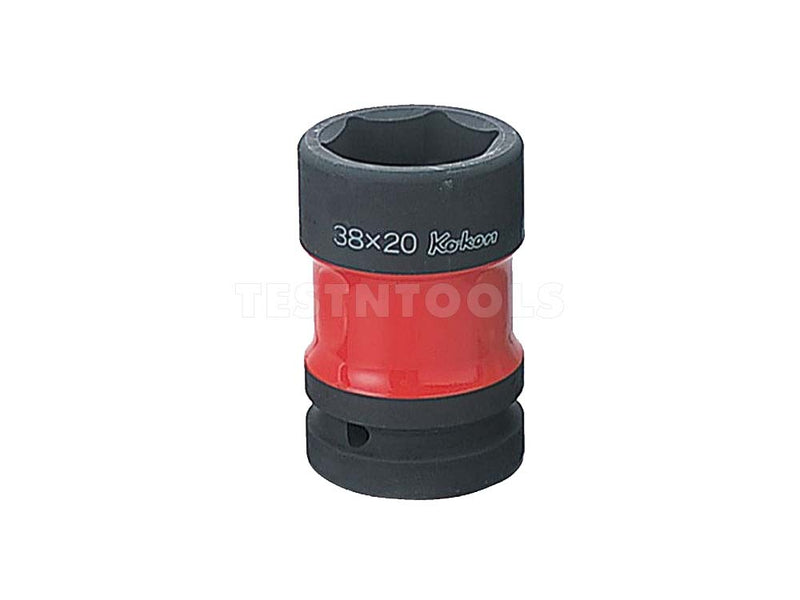 Koken Impact Rear Wheel Nut Socket 1" Drive 38 x 20 x 83mm Long Red PW8P3820