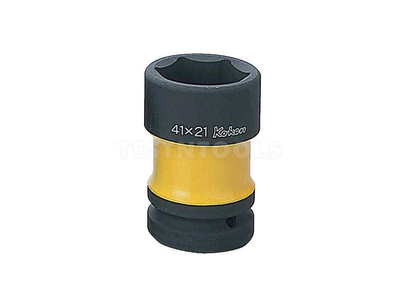 Koken Impact Rear Wheel Nut Socket 1" Drive 41 x 21 x 87mm Long Yellow PW8P4121