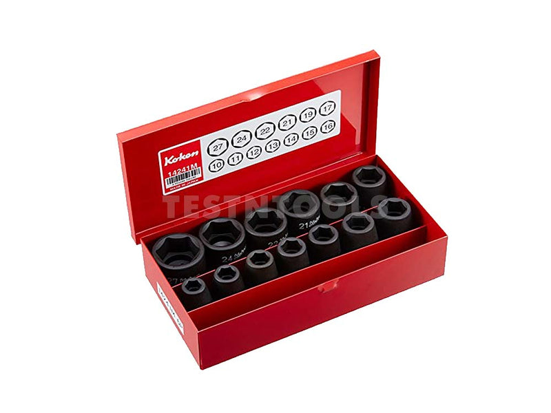 Koken Impact Socket Set 1/2" Drive 10mm - 27mm 6PT 13 Piece 14241M