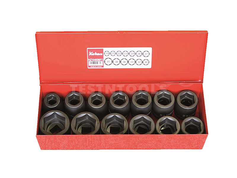 Koken Impact Socket Set 3/4" Drive 19mm - 41mm 6PT 13 Piece 16201M