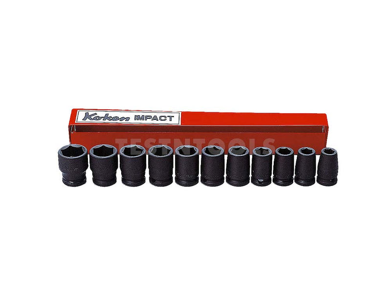 Koken Impact Socket Set 3/8" Drive 9mm - 19mm 6PT 11 Piece 13241M