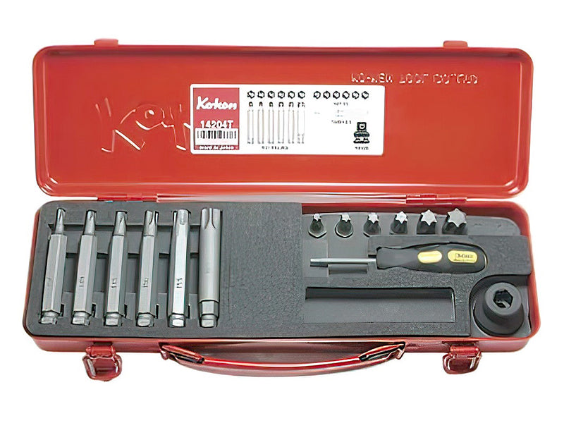 Koken Impact Torx Bit Socket Set 1/2" Drive T30 - T60 14 Piece 14210T
