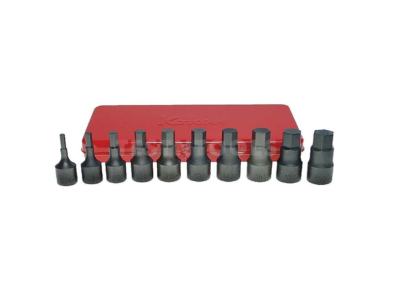 Koken Inhex Bit Socket Set  1/2" Drive 5mm - 19mm 10 Piece 4012M/10