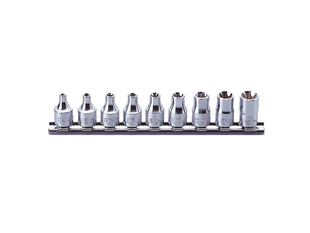 Koken Internal Torx Socket Set On Rail 3/8