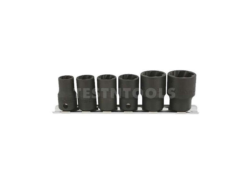 Koken Nut Twister Socket Set On Rail 3/8" Drive 10mm - 19mm 6 Piece RS3127M/6