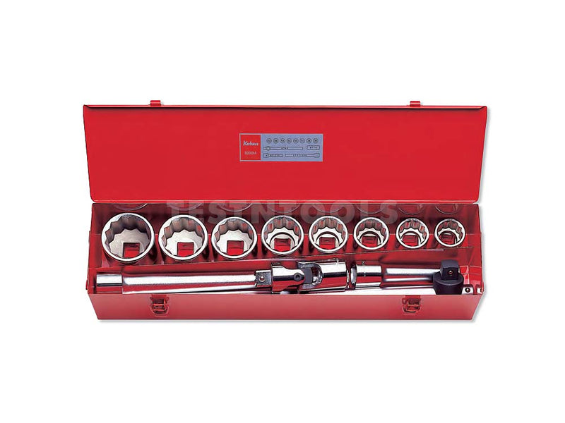 Koken Socket Set 1" Drive 35mm - 63mm 12PT 12 Piece 8200M