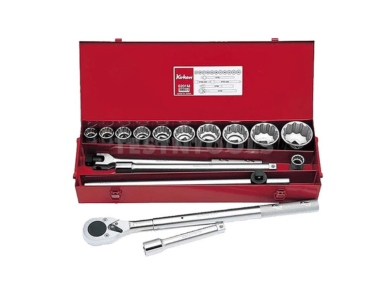 Koken Socket Set 3/4" Drive 22mm - 60mm 12PT 16 Piece 6201M