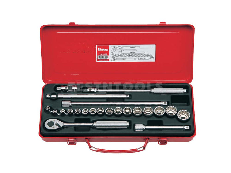 Koken Socket Set 3/8" Drive 6mm - 22mm 6PT/12PT 22 Piece 3210M