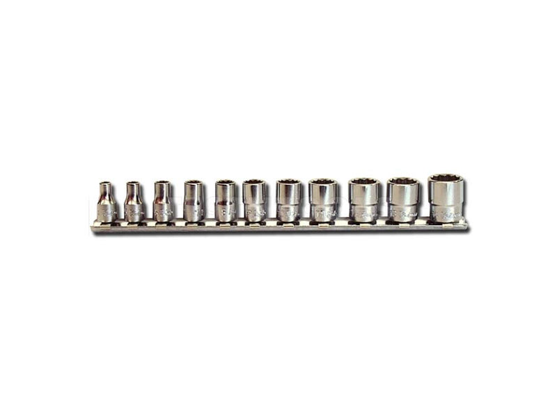 Koken Socket Set On Rail 1/4" Drive 4mm - 14mm 12PT 11 Piece RS2405M/11