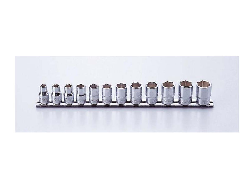 Koken Socket Set On Rail 3/8" Drive 8mm - 19mm 6PT 12 Piece RS3400M/12