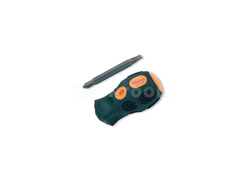 Koken Stubby Interchangeable Screwdriver Phillips x Flat #2 x 6mm x 22mm 168CS