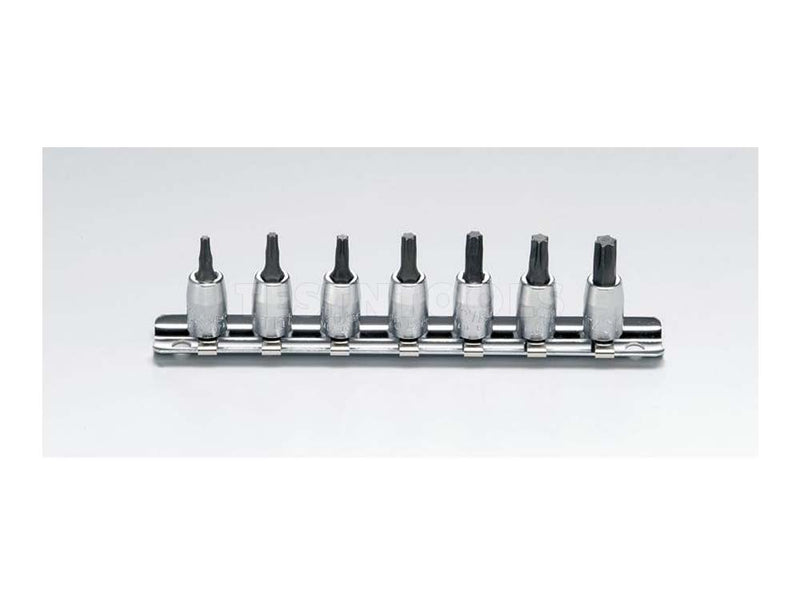 Koken Torx Bit Socket Set On Rail 1/4" Drive T10 - T40 7 Piece RS2025/7