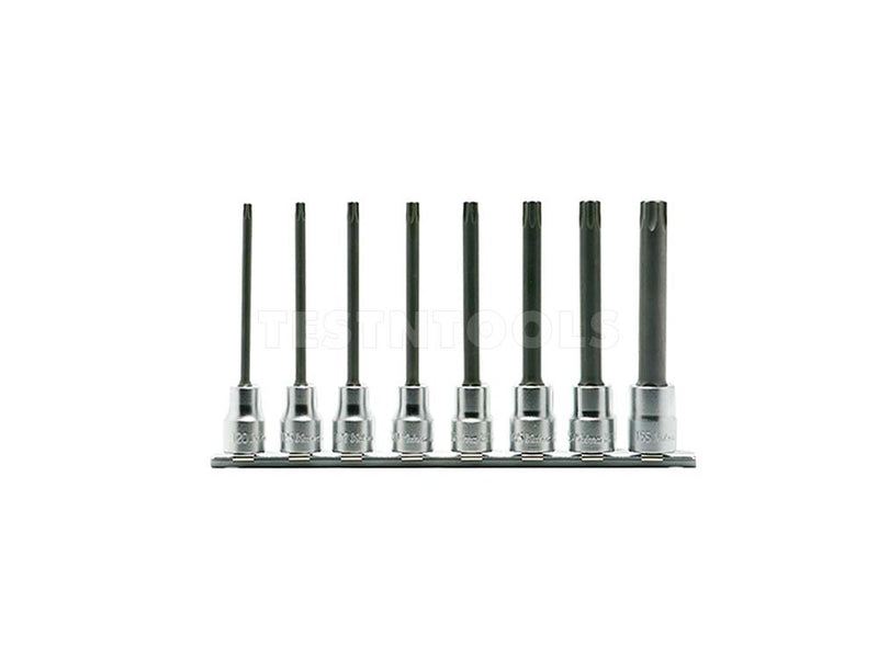 Koken Torx Bit Socket Set On Rail 3/8" Drive T20 - T55 8 Piece RS3025/8-L100R