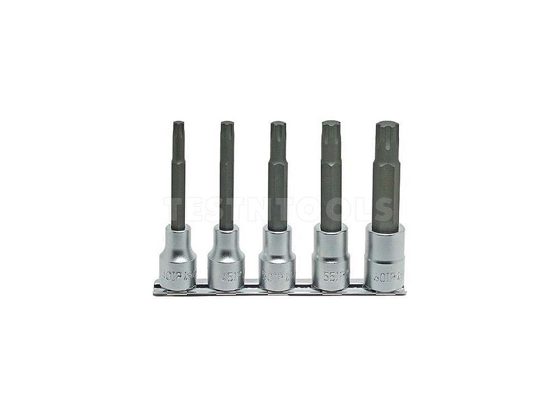 Koken Torx Plus Bit Socket Set On Rail 1/2" Drive 40IP - 60IP 5 Pieces RS4025/5-L100IP