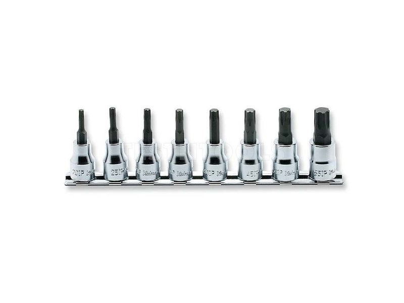 Koken Torx Plus Bit Socket Set On Rail 3/8" Drive 20IP - 55IP 8 Piece RS3025/8-IP