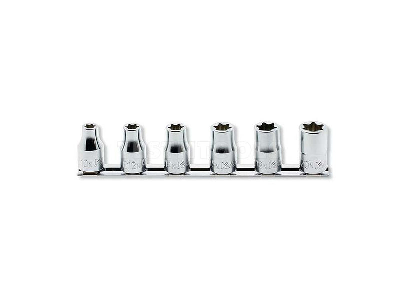 Koken Torx Socket Set On Rail 1/2" Drive E10N - E20N 6 Piece RS4425/6-N