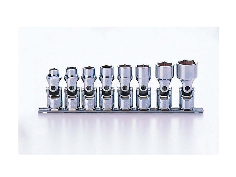 Koken Universal Hex Bit Socket Set On Rail 3/8" Drive 8mm - 19mm 8 Pieces RS3440M/8