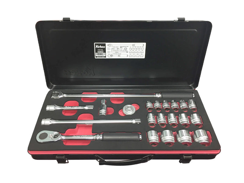 Koken Z Series Socket Set 1/2" Drive 8 - 32mm 6PT 21 Piece 4285Z