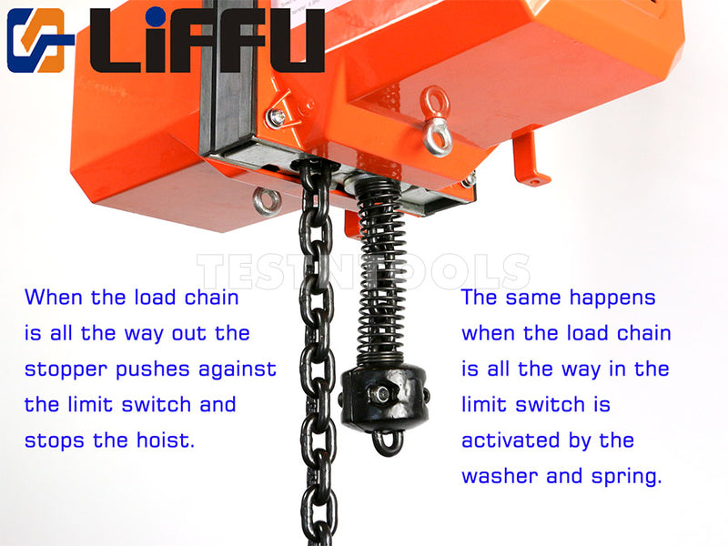 Liffu Electric Chain Hoist 230V 500Kg Custom Chain Length
