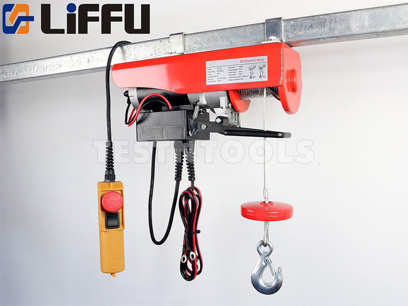 Liffu Electric Hoist 12V DC Wire Rope 6m 400Kg