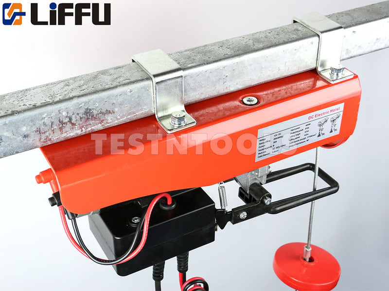 Liffu Electric Hoist 12V DC Wire Rope 6m 400Kg