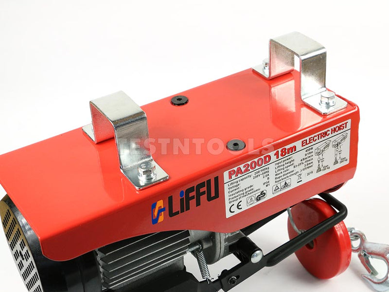 Liffu Electric Hoist 230V Wire Rope 18m 1000Kg PA1000 With Remote Control