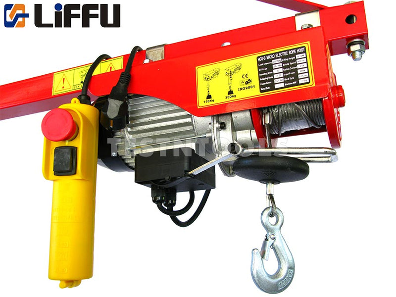 Liffu Electric Hoist 230V Wire Rope 18m 300Kg PA300