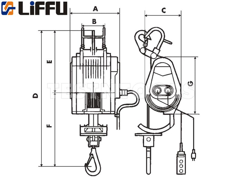 Liffu Electric Scaffold Hoist 230V Wire Rope 20m 250Kg