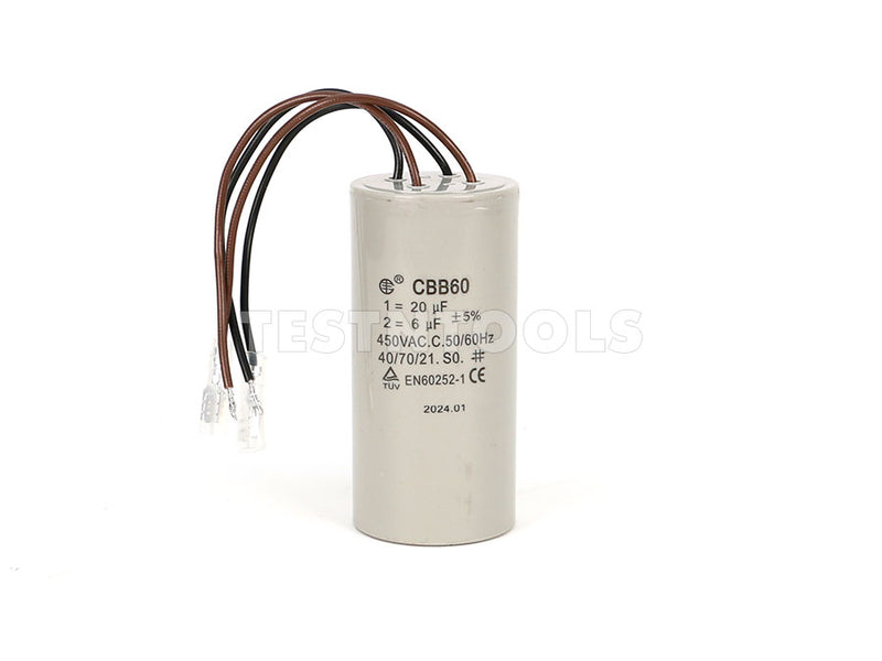 Liffu Motor Start/Run Capacitor CBB60 20uF 6uF 450VAC