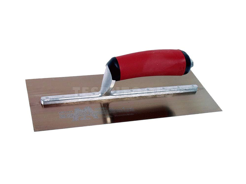 Marshalltown Golden Stainless Steel Finishing Trowel DuraSoft Handle 275mm x 113mm MTMXS1GSD