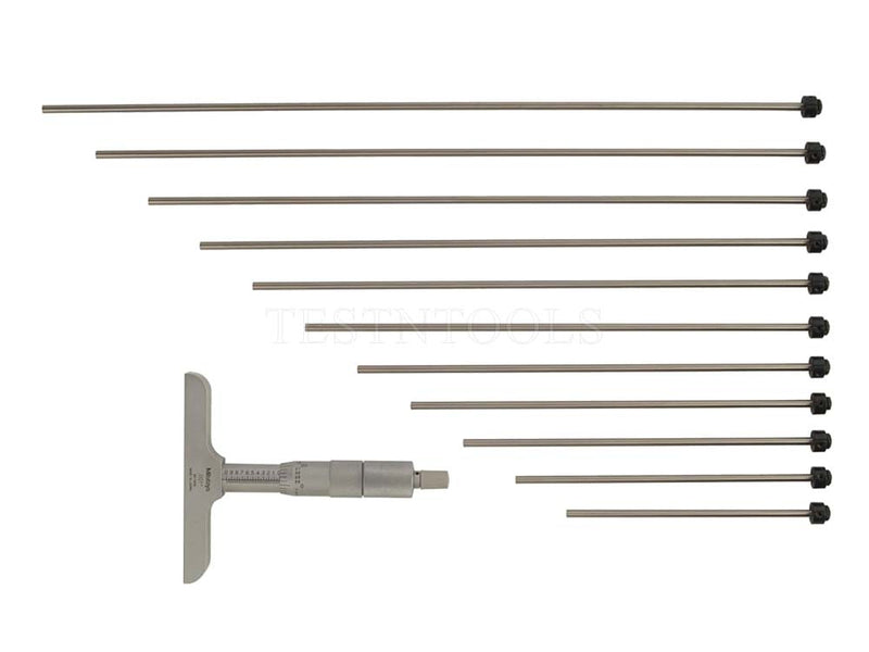 Mitutoyo Depth Micrometer 0-300mm 100mm 12 Rods 129-153