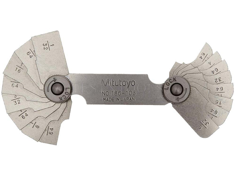 Mitutoyo Radius Gauge 1/32"-17/64" 186-103