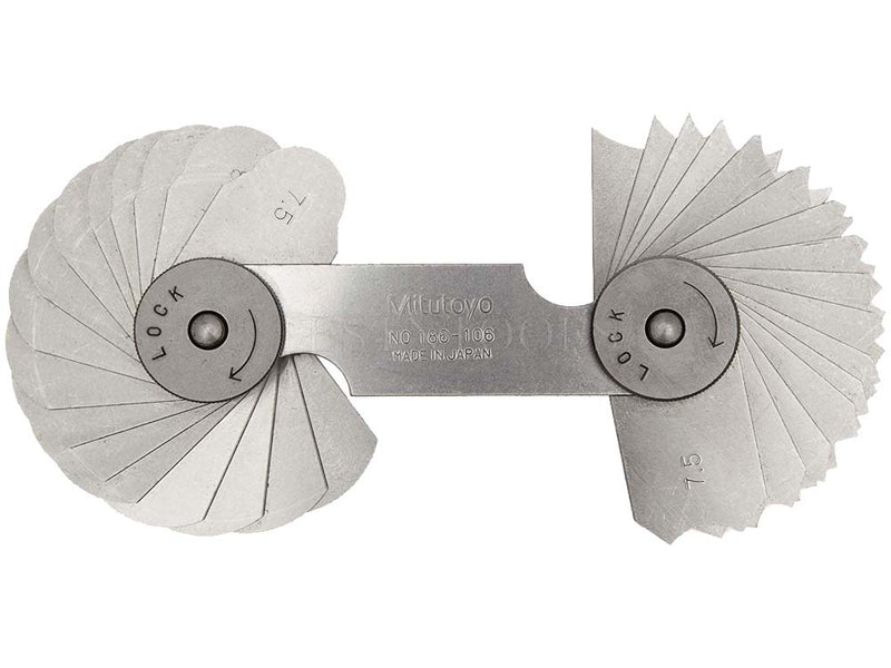 Mitutoyo Radius Gauge 7.5-15mm 186-106