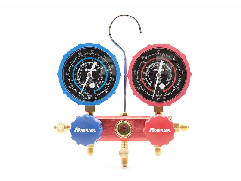 Robinair 2 Way Analog Manifold With Hose 900mm R32/410A RA-41132E90C-HU