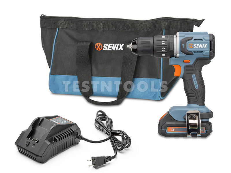 Senix 18V 4.0Ah Brushless Hammer Drill Kit with Charger 60Nm PDHX2-M2-EU