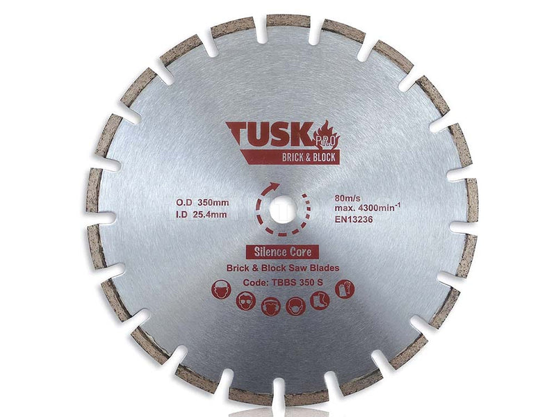Tusk Brick & Block Saw Blade 350mm Silence Core TBBS350B