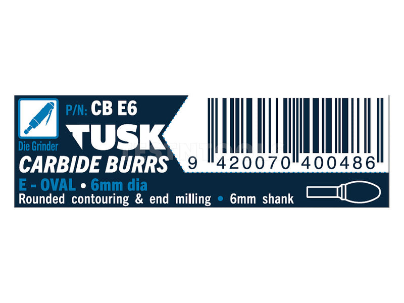 Tusk Carbide Burr 6mm x 6mm Oval CBE6
