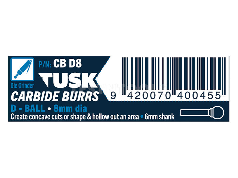Tusk Carbide Burr 8mm x 6mm Ball CBD8